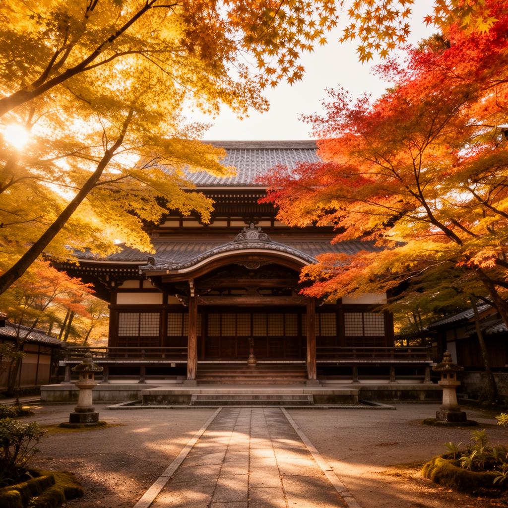 Templo japonês em Kyoto entre árvores, cenário de roteiros personalizados no Japão
